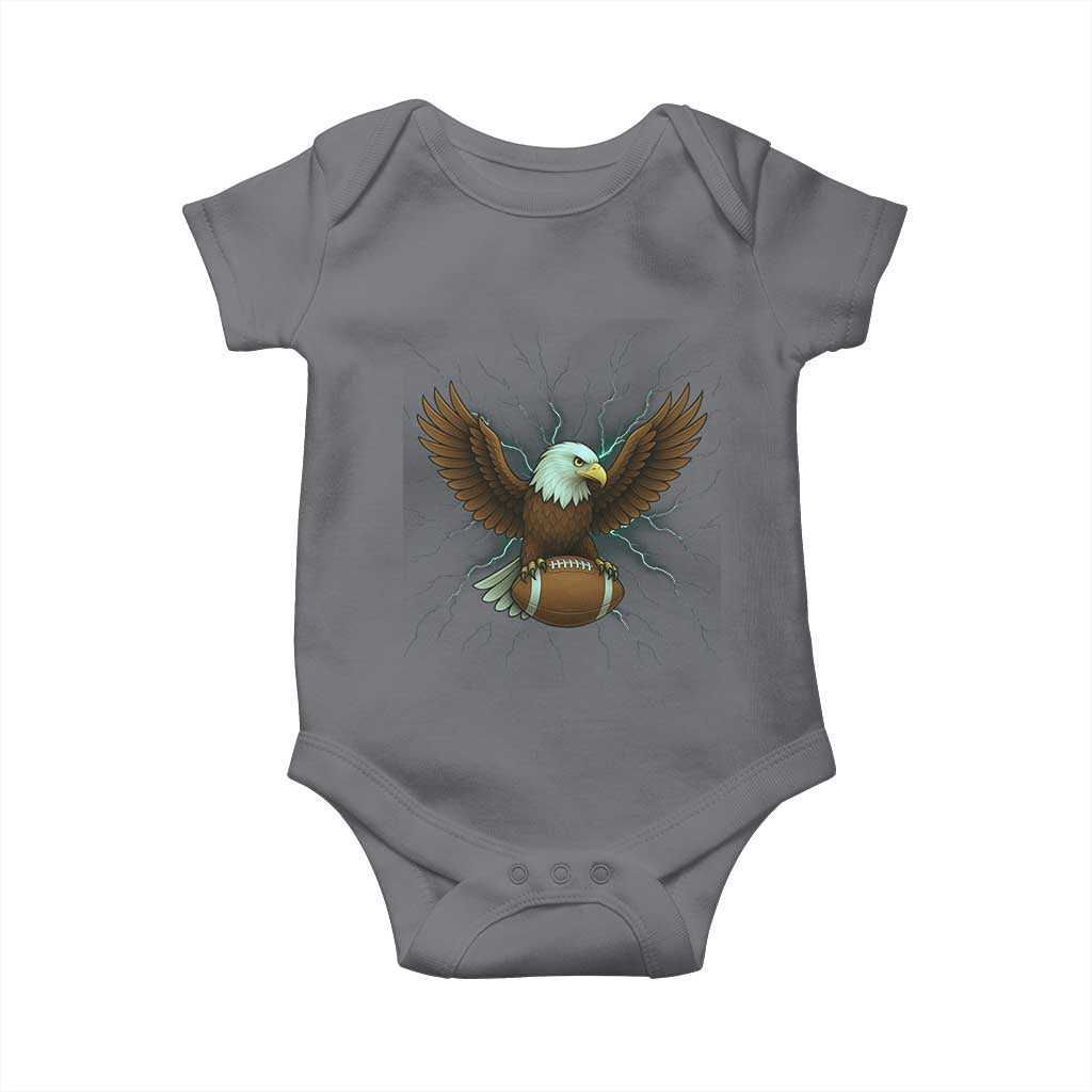 Lightning Eagle Holding Baby Onesie Football Player Gift TS12 Charcoal Print Your Wear