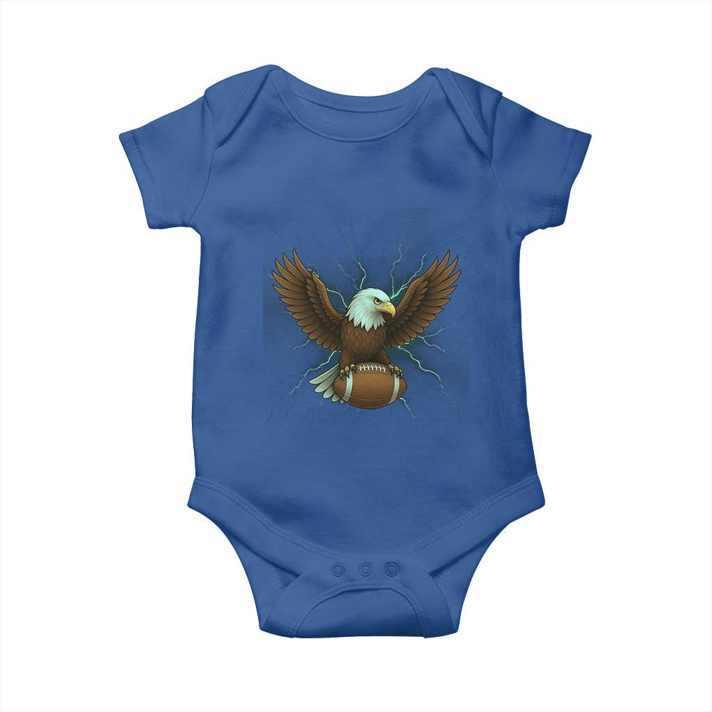 Lightning Eagle Holding Baby Onesie Football Player Gift TS12 Royal Blue Print Your Wear