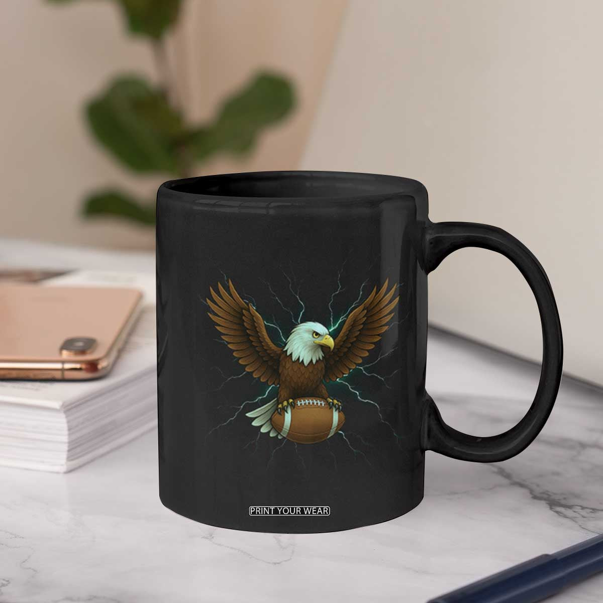 Lightning Eagle Holding Coffee Mug Football Player Gift TS12 Print Your Wear