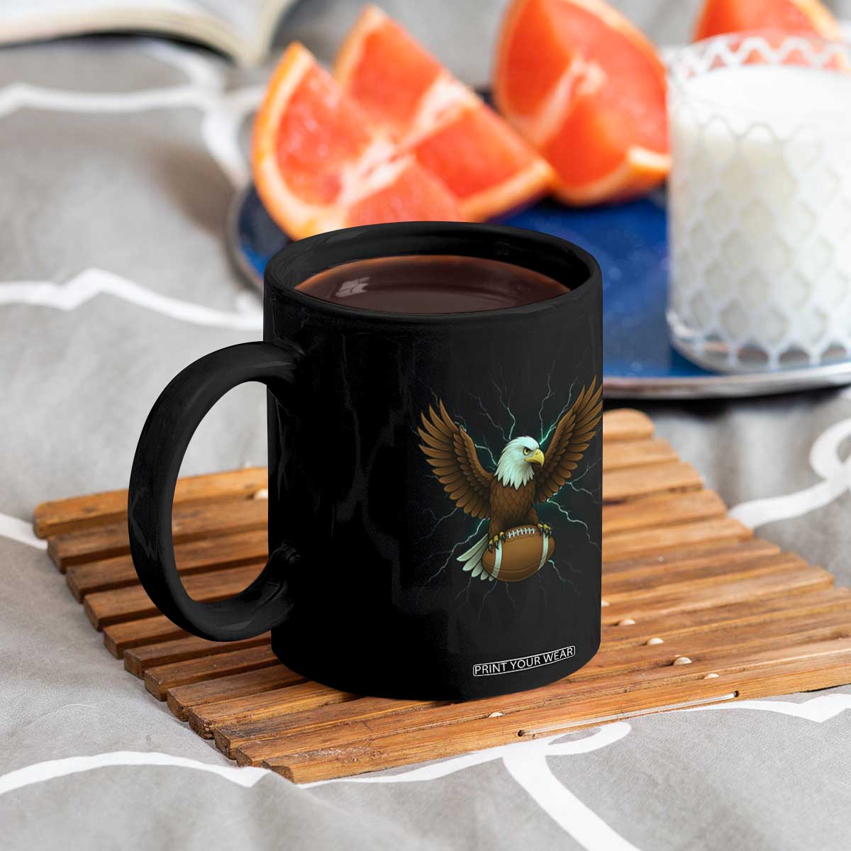 Lightning Eagle Holding Coffee Mug Football Player Gift TS12 Print Your Wear