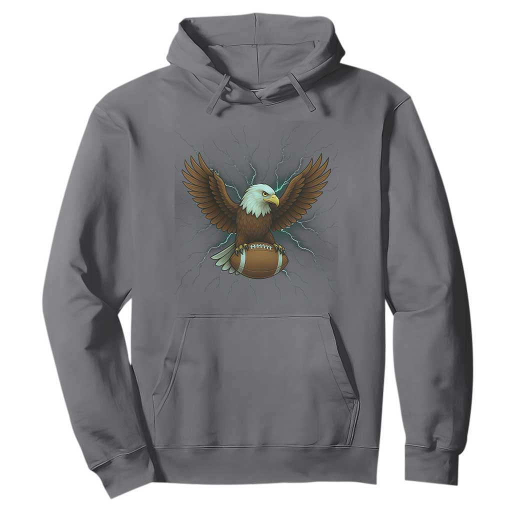 Lightning Eagle Holding Hoodie Football Player Gift TS12 Charcoal Print Your Wear