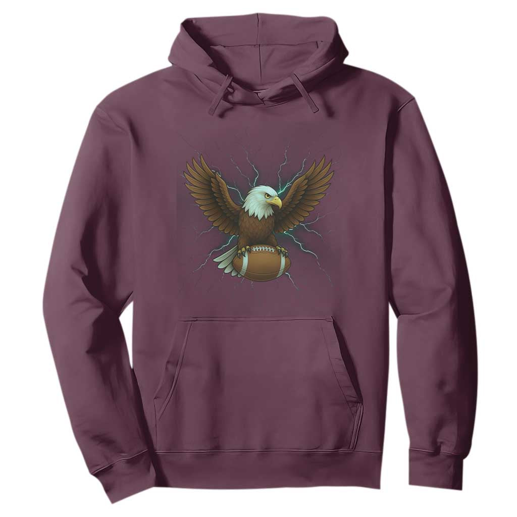 Lightning Eagle Holding Hoodie Football Player Gift TS12 Maroon Print Your Wear