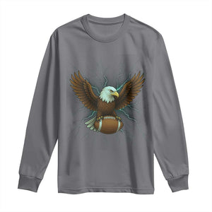 Lightning Eagle Holding Long Sleeve Shirt Football Player Gift TS12 Charcoal Print Your Wear