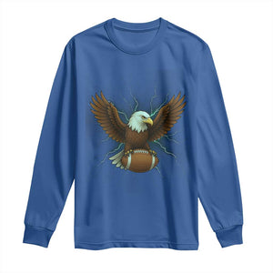 Lightning Eagle Holding Long Sleeve Shirt Football Player Gift TS12 Royal Blue Print Your Wear
