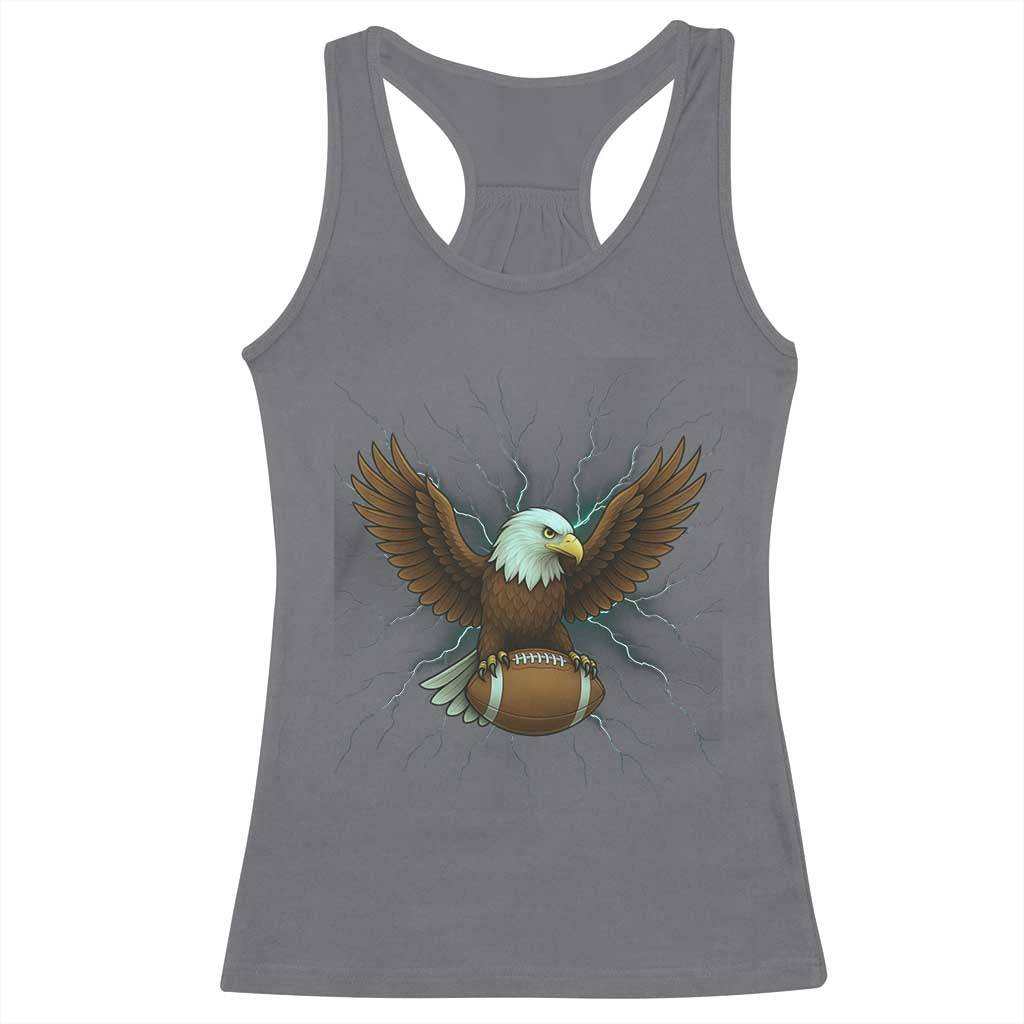 Lightning Eagle Holding Racerback Tank Top Football Player Gift TS12 Charcoal Print Your Wear