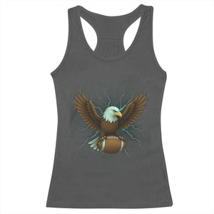Lightning Eagle Holding Racerback Tank Top Football Player Gift TS12 Dark Heather Print Your Wear