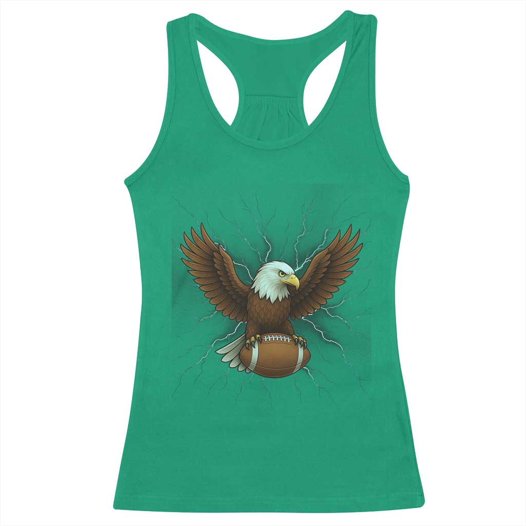 Lightning Eagle Holding Racerback Tank Top Football Player Gift TS12 Irish Green Print Your Wear