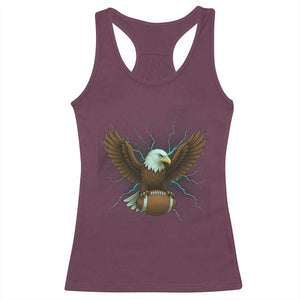 Lightning Eagle Holding Racerback Tank Top Football Player Gift TS12 Maroon Print Your Wear