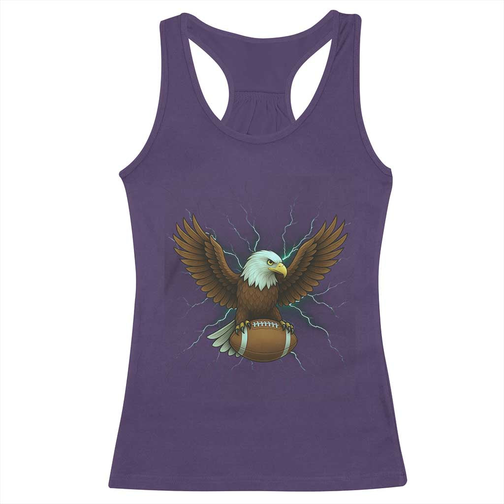 Lightning Eagle Holding Racerback Tank Top Football Player Gift TS12 Purple Print Your Wear