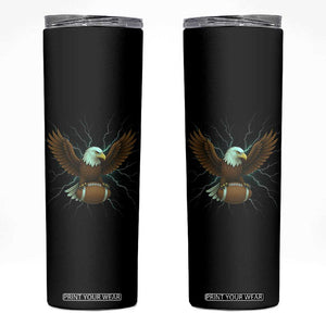 Lightning Eagle Holding Skinny Tumbler Football Player Gift TS12 Black Print Your Wear