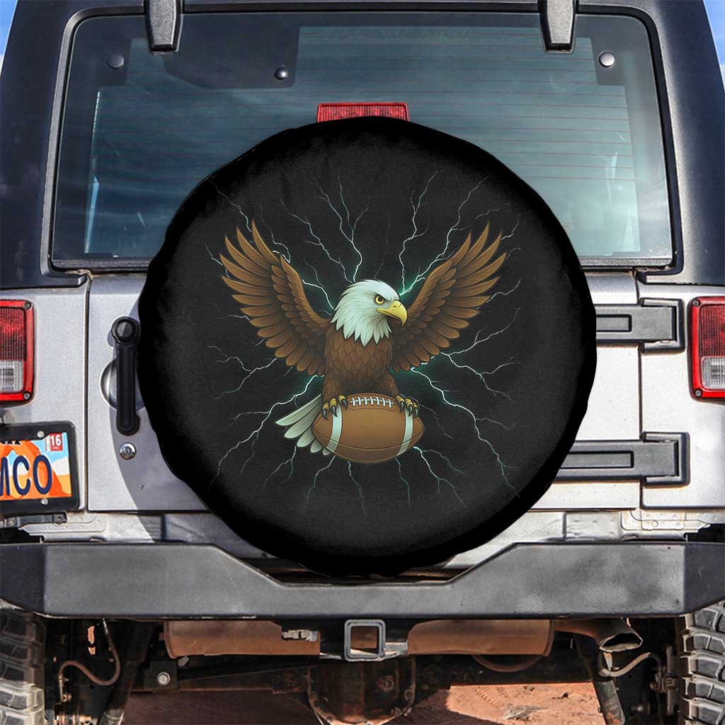 Lightning Eagle Holding Spare Tire Cover Football Player Gift TS12 No hole Black Print Your Wear