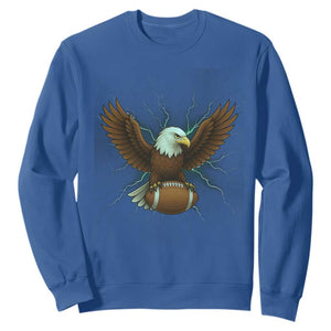 Lightning Eagle Holding Sweatshirt Football Player Gift TS12 Royal Blue Print Your Wear