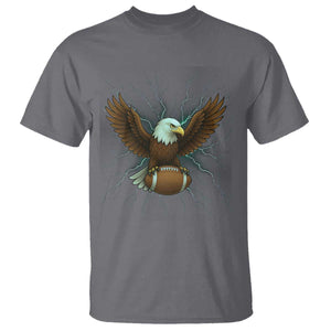 Lightning Eagle Holding T Shirt Football Player Gift TS12 Charcoal Print Your Wear