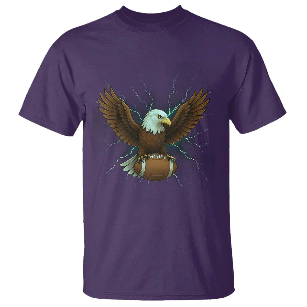 Lightning Eagle Holding T Shirt Football Player Gift TS12 Purple Print Your Wear