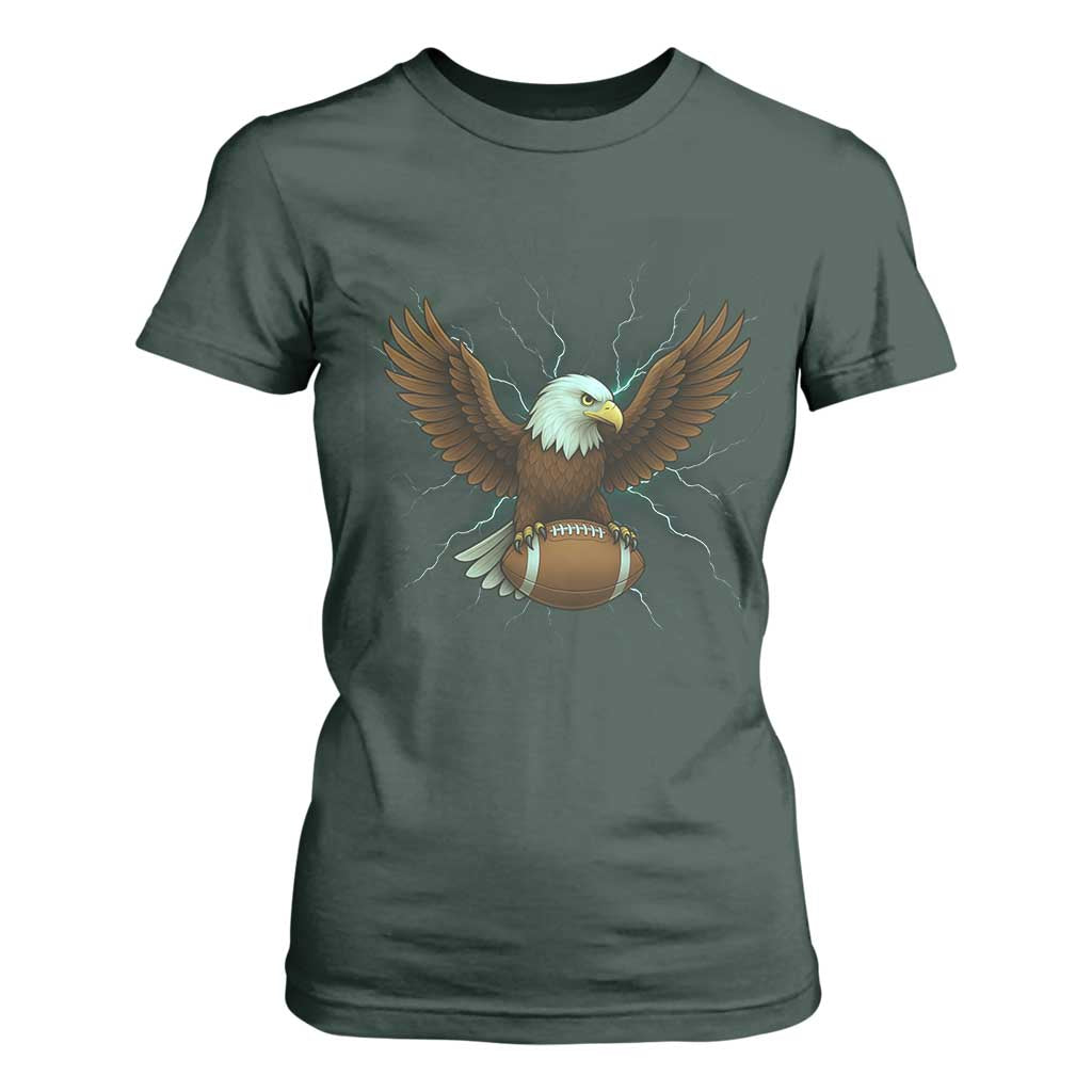 Lightning Eagle Holding T Shirt For Women Football Player Gift TS12 Dark Forest Green Print Your Wear