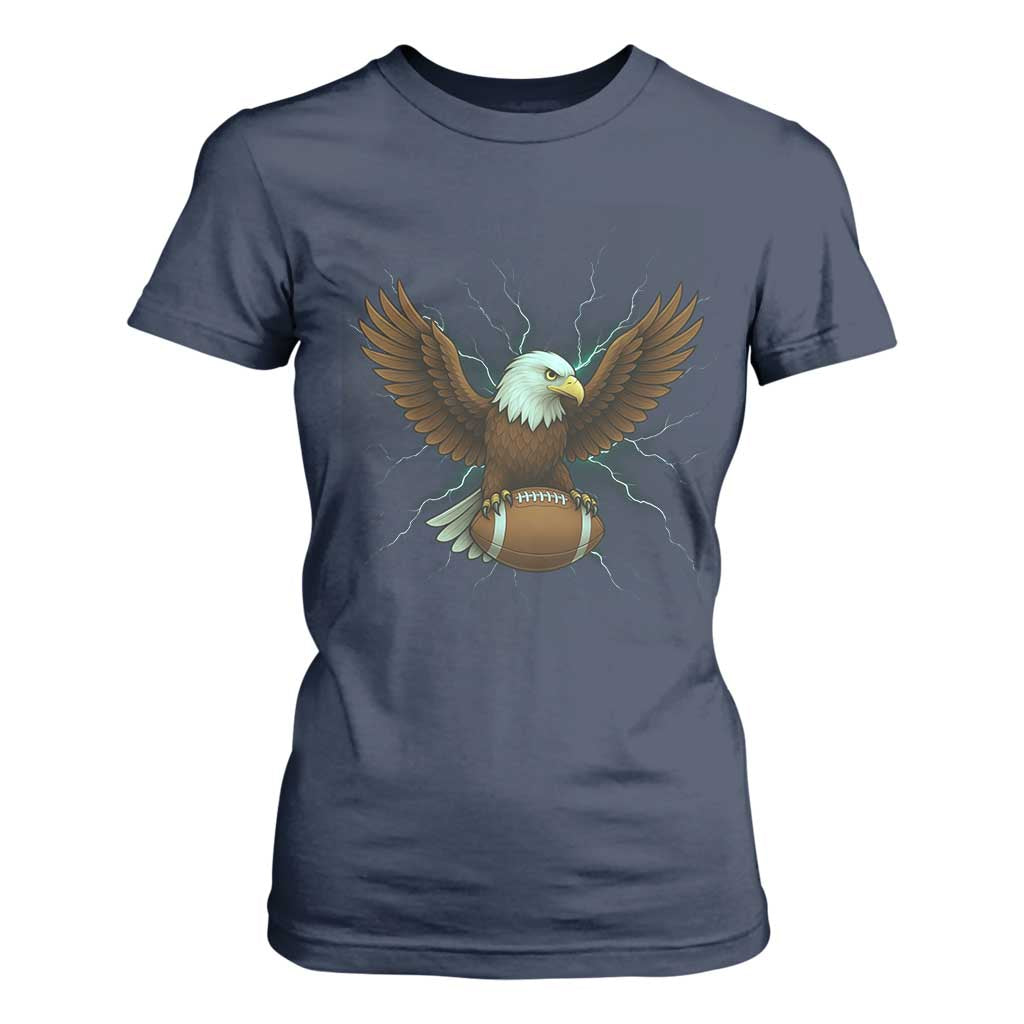 Lightning Eagle Holding T Shirt For Women Football Player Gift TS12 Navy Print Your Wear