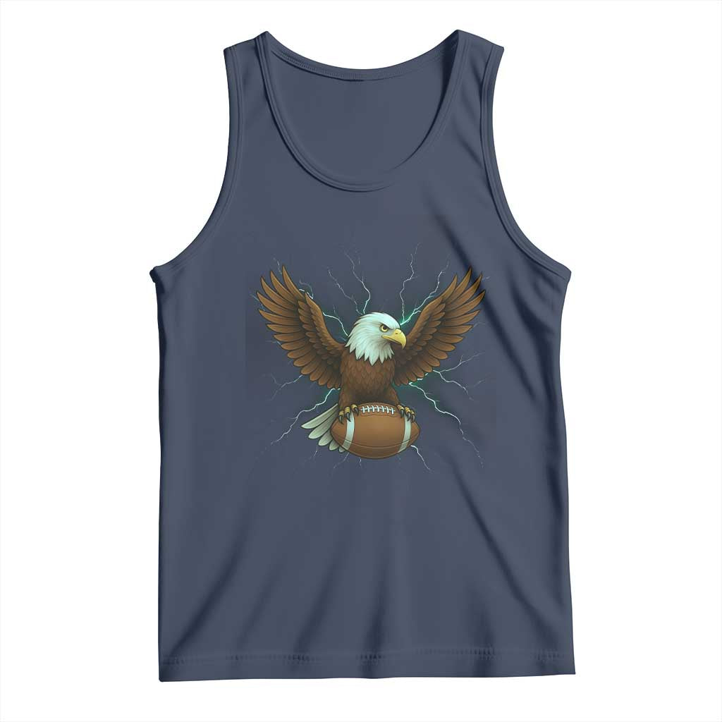 Lightning Eagle Holding Tank Top Football Player Gift TS12 Navy Print Your Wear