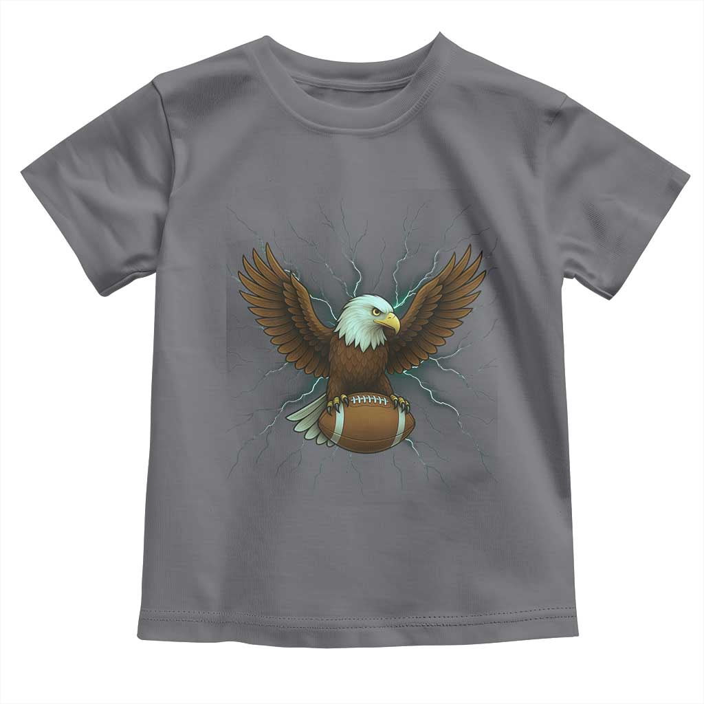 Lightning Eagle Holding Toddler T Shirt Football Player Gift TS12 Charcoal Print Your Wear