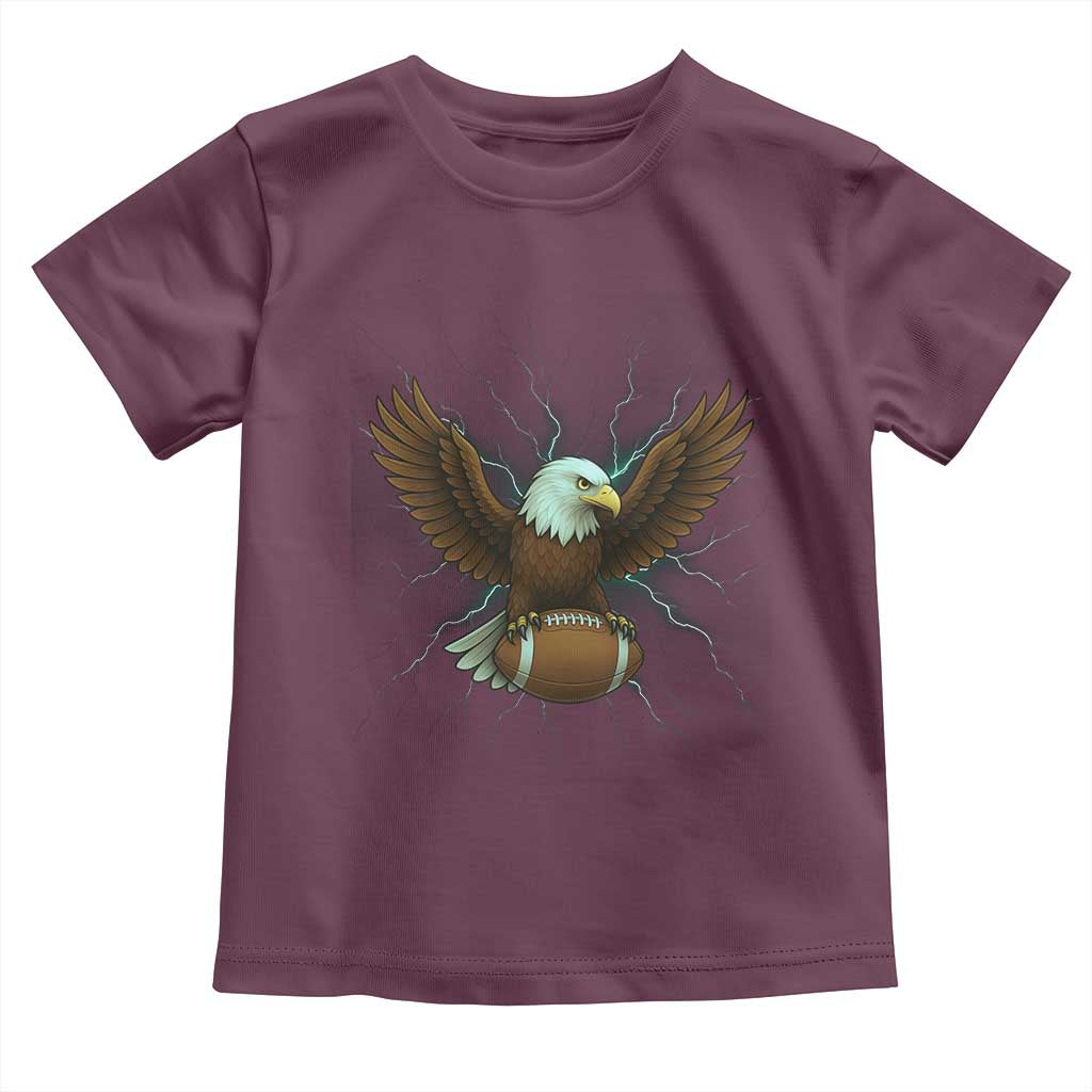Lightning Eagle Holding Toddler T Shirt Football Player Gift TS12 Maroon Print Your Wear