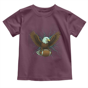 Lightning Eagle Holding Toddler T Shirt Football Player Gift TS12 Maroon Print Your Wear