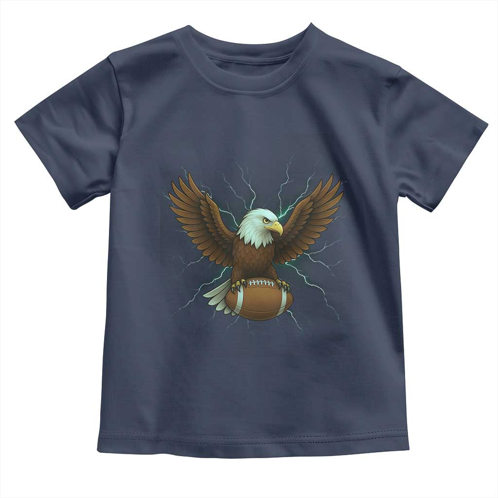 Lightning Eagle Holding Toddler T Shirt Football Player Gift TS12 Navy Print Your Wear