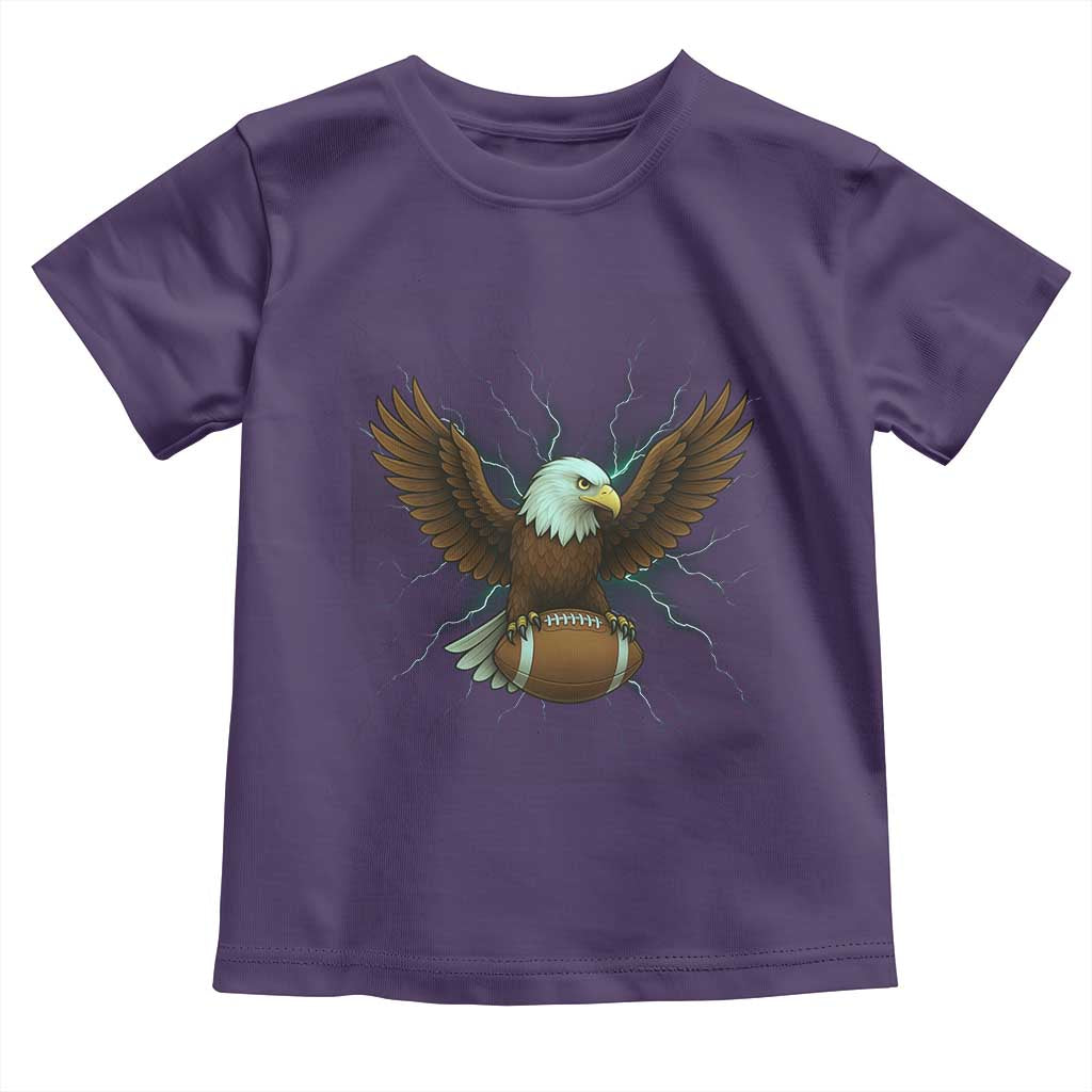 Lightning Eagle Holding Toddler T Shirt Football Player Gift TS12 Purple Print Your Wear