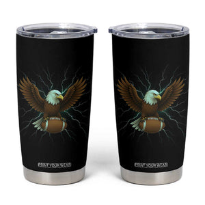 Lightning Eagle Holding Tumbler Cup Football Player Gift TS12 Black Print Your Wear