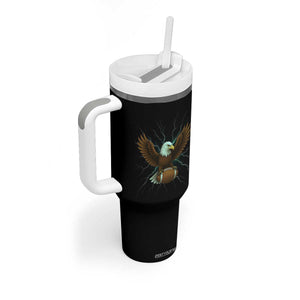 Lightning Eagle Holding Tumbler With Handle Football Player Gift TS12 Print Your Wear