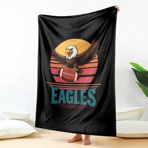 Funny Eagle Football Fan Throw Blanket Retro Vintage Style TS12 Print Your Wear