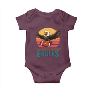 Funny Eagle Football Fan Baby Onesie Retro Vintage Style TS12 Maroon Print Your Wear