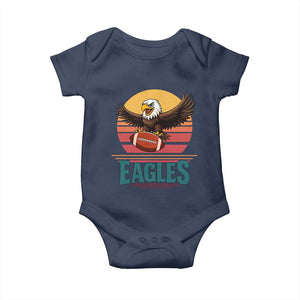 Funny Eagle Football Fan Baby Onesie Retro Vintage Style TS12 Navy Print Your Wear