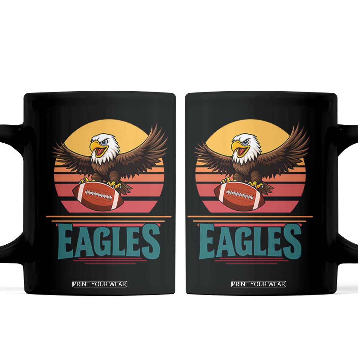 Funny Eagle Football Fan Coffee Mug Retro Vintage Style TS12 Black Print Your Wear