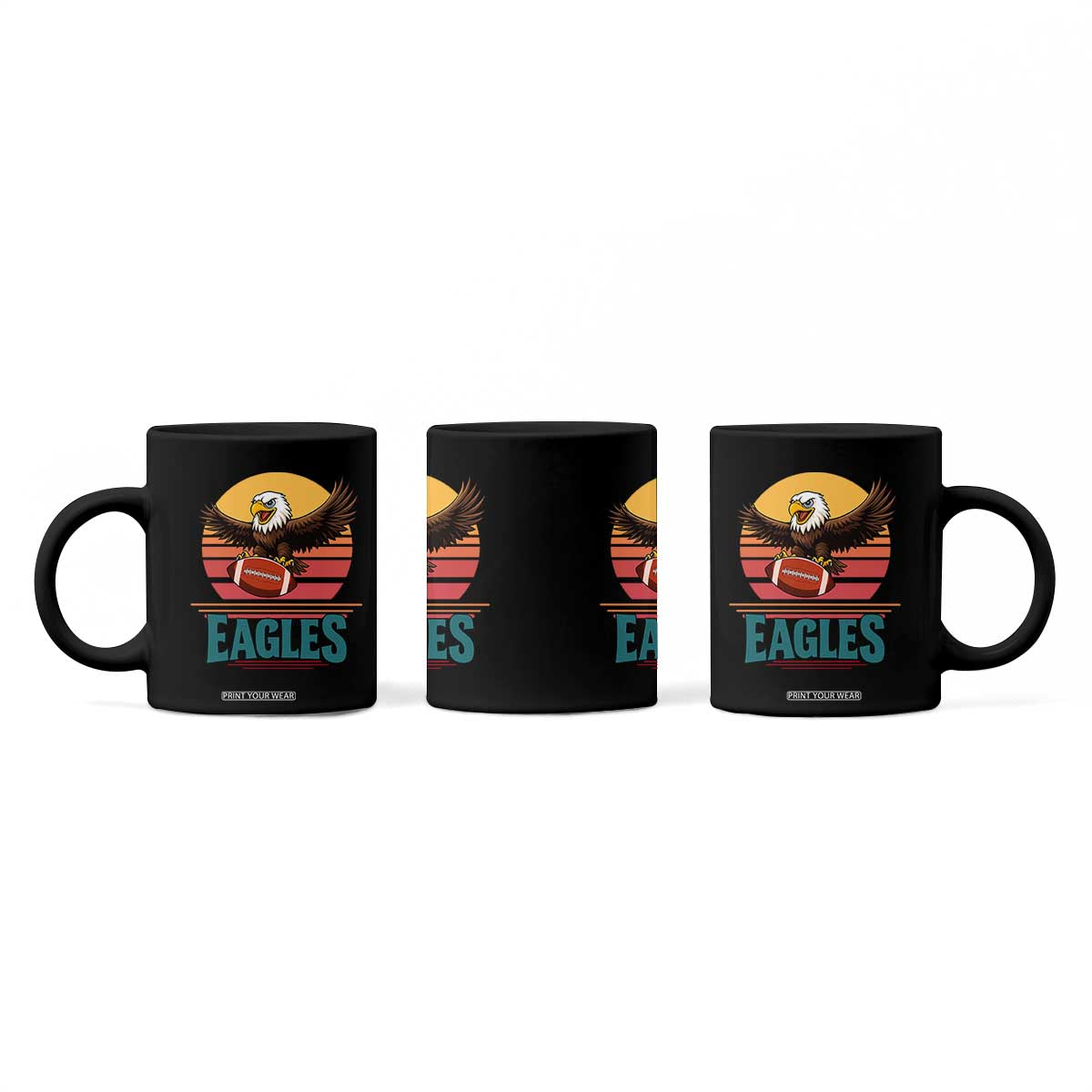 Funny Eagle Football Fan Coffee Mug Retro Vintage Style TS12 Print Your Wear