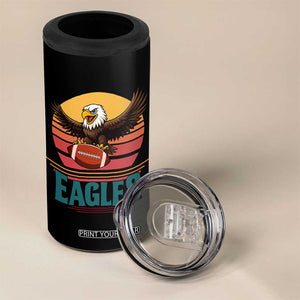 Funny Eagle Football Fan 4 in 1 Can Cooler Tumbler Retro Vintage Style TS12 Print Your Wear