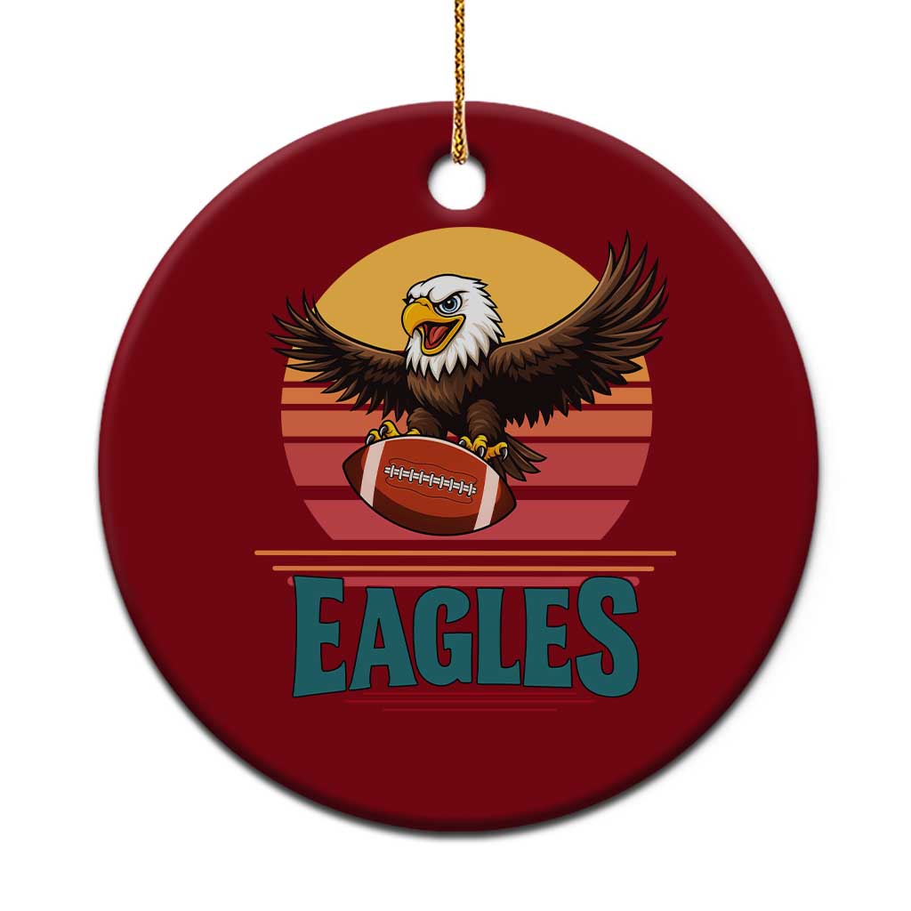 Funny Eagle Football Fan Ceramic Ornament Retro Vintage Style TS12 1pc Red Print Your Wear