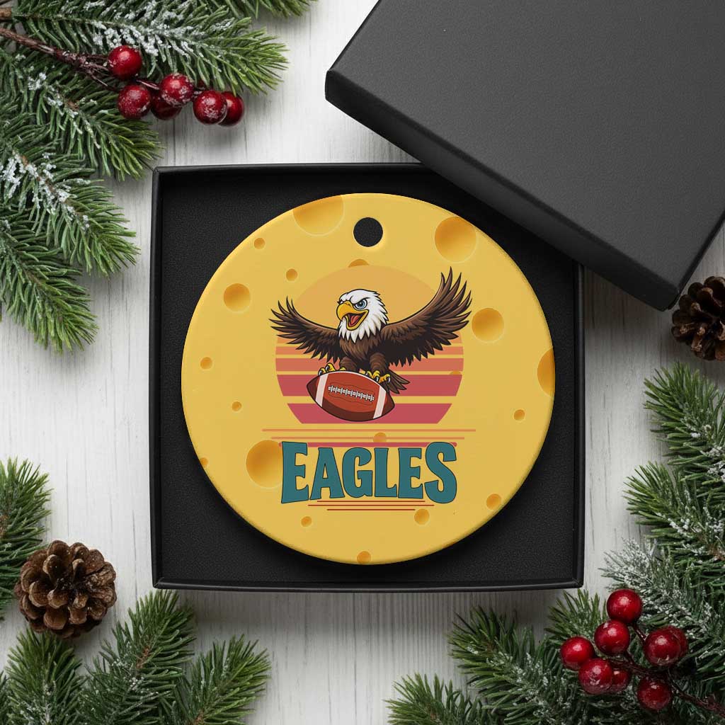 Funny Eagle Football Fan Ceramic Ornament Retro Vintage Style TS12 1pc Yellow Cheese Print Your Wear