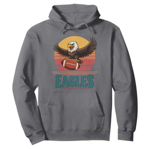 Funny Eagle Football Fan Hoodie Retro Vintage Style TS12 Charcoal Print Your Wear