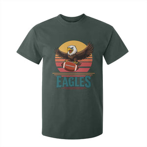 Funny Eagle Football Fan T Shirt For Kid Retro Vintage Style TS12 Dark Forest Green Print Your Wear