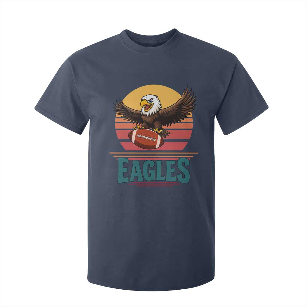 Funny Eagle Football Fan T Shirt For Kid Retro Vintage Style TS12 Navy Print Your Wear