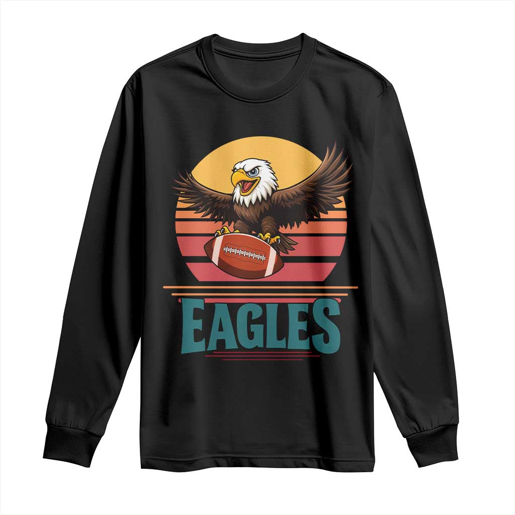 Funny Eagle Football Fan Long Sleeve Shirt Retro Vintage Style TS12 Black Print Your Wear