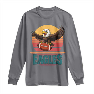 Funny Eagle Football Fan Long Sleeve Shirt Retro Vintage Style TS12 Charcoal Print Your Wear