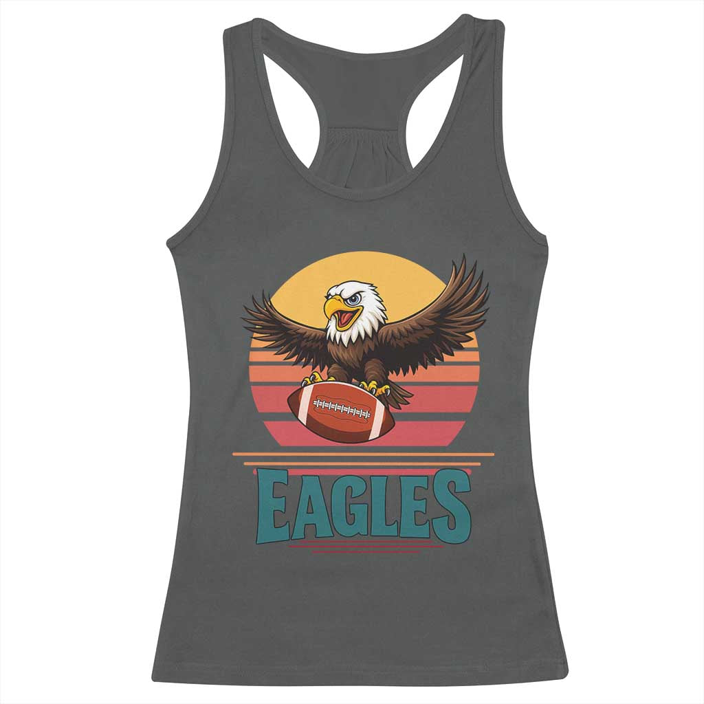 Funny Eagle Football Fan Racerback Tank Top Retro Vintage Style TS12 Dark Heather Print Your Wear