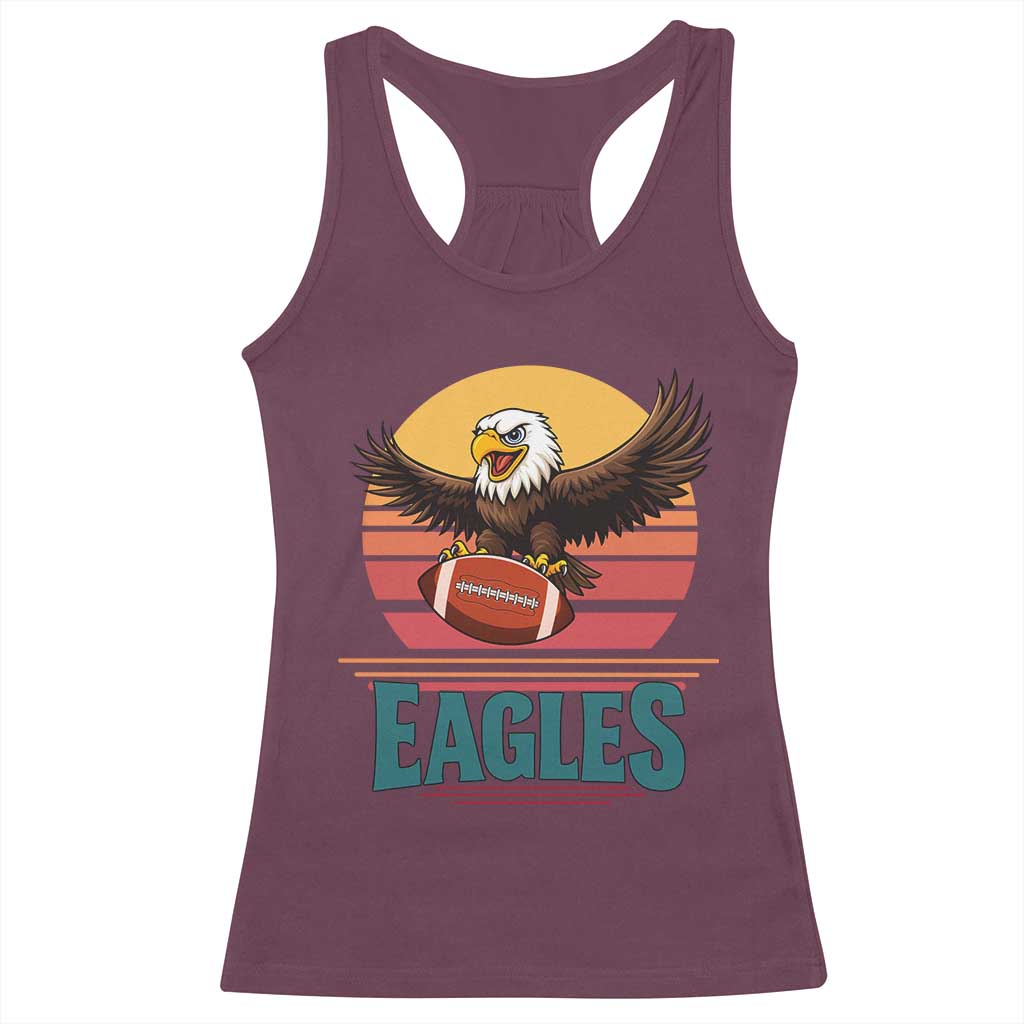 Funny Eagle Football Fan Racerback Tank Top Retro Vintage Style TS12 Maroon Print Your Wear