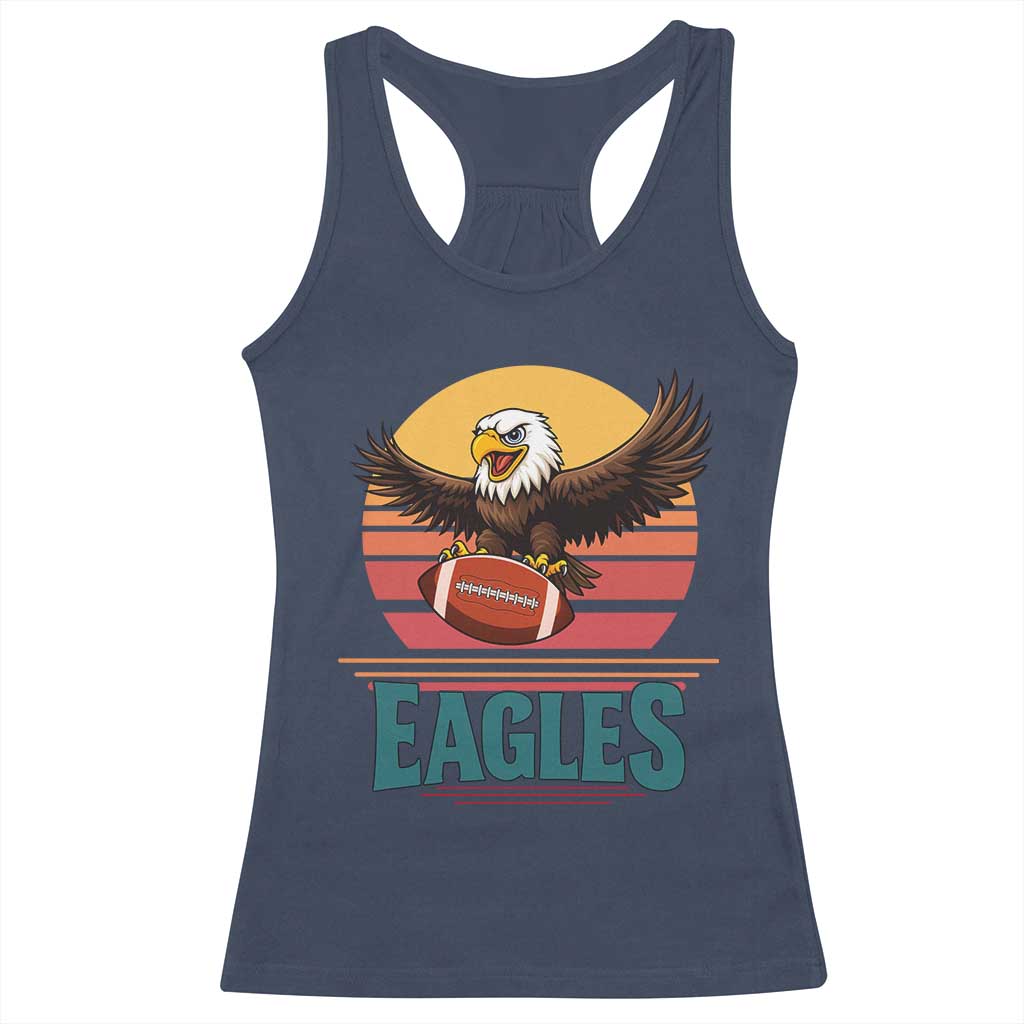 Funny Eagle Football Fan Racerback Tank Top Retro Vintage Style TS12 Navy Print Your Wear