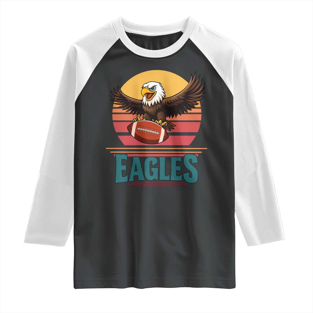 Funny EFF Retro Vintage Style Football Lover Gift Raglan Shirt TS12 Black White Print Your Wear