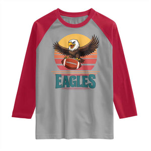 Funny Eagle Football Fan Raglan Shirt Retro Vintage Style TS12 Sport Gray Red Print Your Wear