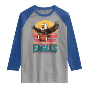 Funny Eagle Football Fan Raglan Shirt Retro Vintage Style TS12 Sport Gray Royal Print Your Wear