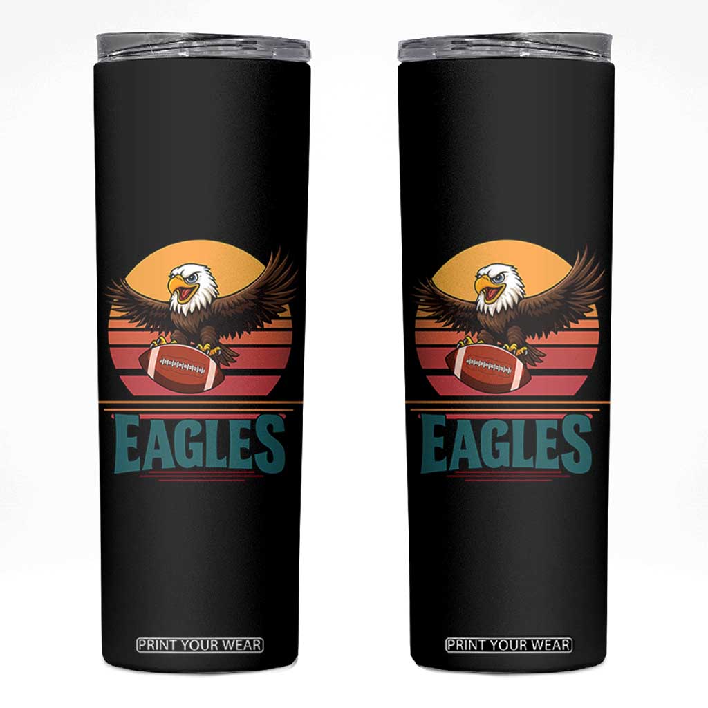 Funny Eagle Football Fan Skinny Tumbler Retro Vintage Style TS12 Black Print Your Wear