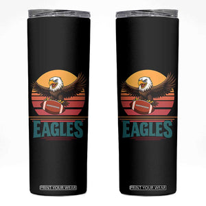 Funny Eagle Football Fan Skinny Tumbler Retro Vintage Style TS12 Black Print Your Wear