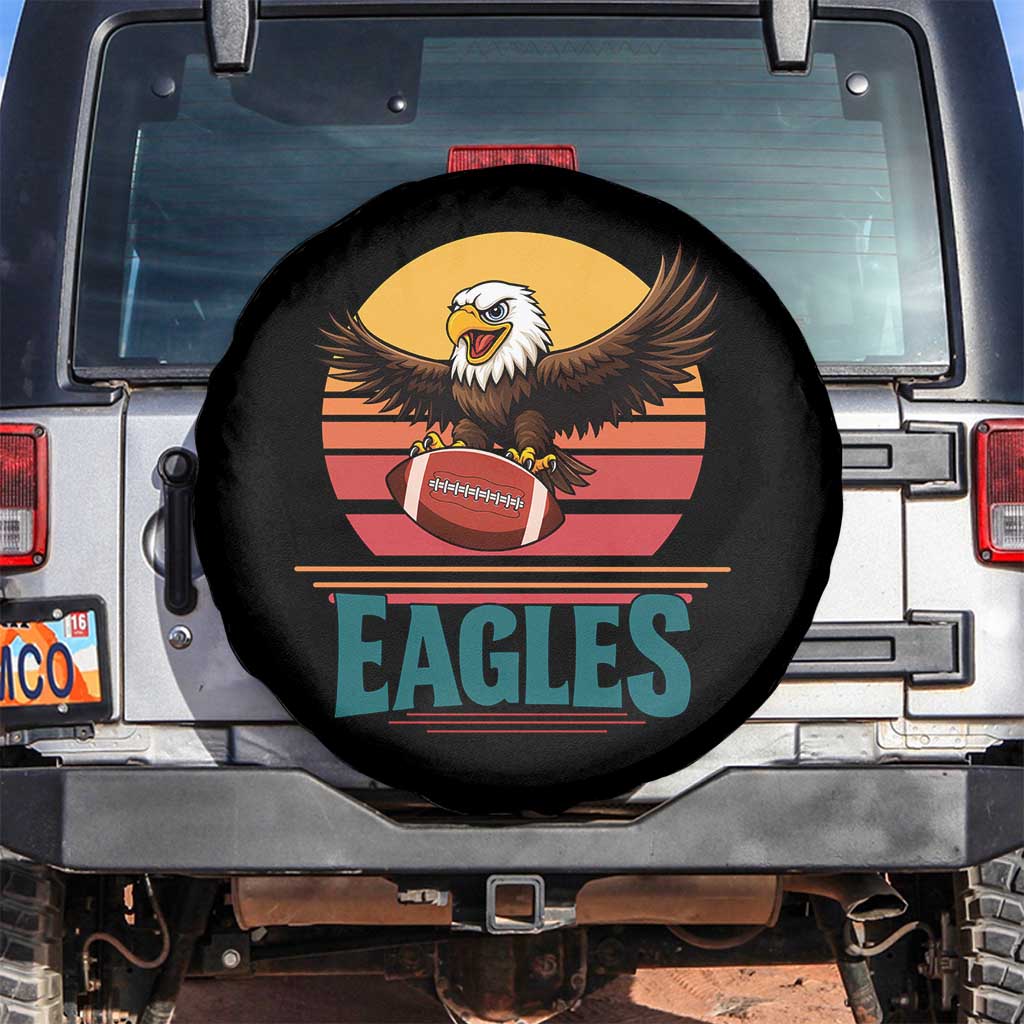Funny Eagle Football Fan Spare Tire Cover Retro Vintage Style TS12 No hole Black Print Your Wear